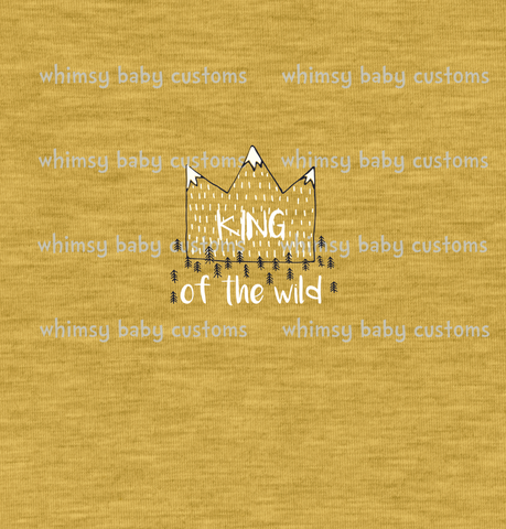 305 Child Panel King of the Wild on Faux Heather Mustard