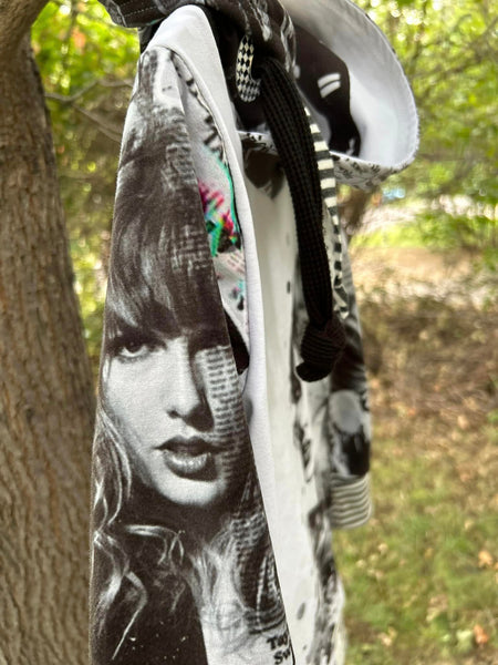 Monthly Group Preorder - Adult/Romper Panel Swiftie Black and White Portrait (Paint Splatter)