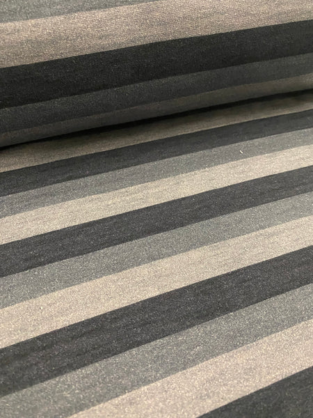 Fabric Three Shades of Toned Heather Grey Stripes