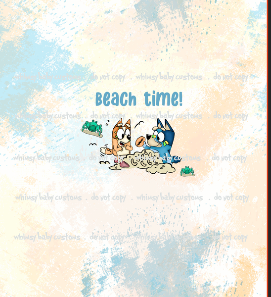 Monthly Group Preorder - Fabric Blue Heeler at the Beach Half and Half