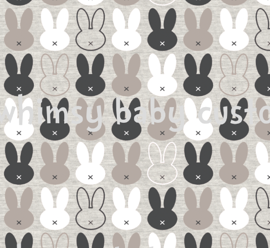 Fabric Not Miffy Bunny on Oatmeal - Remnant CL