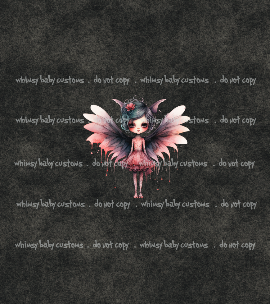 Child Panel Halloween Spooky Girl with Wings (Pink)