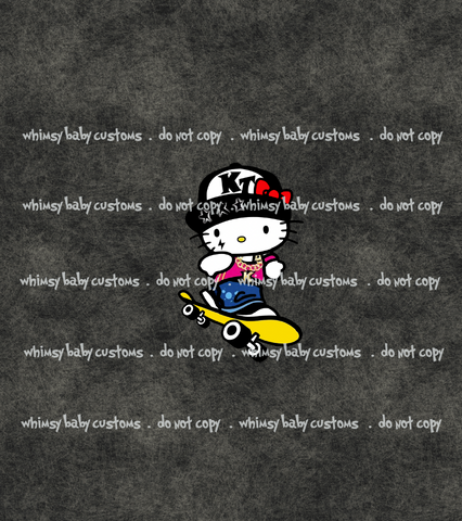 654 Child Panel Skater Cartoon Kitty