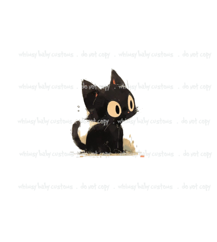 Monthly Group Preorder - Child Panel Halloween Cat with Big Eyes
