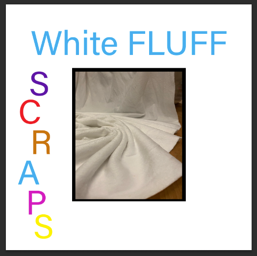 Fabric Scrap Pack - Solid White FLUFF - 2 lb