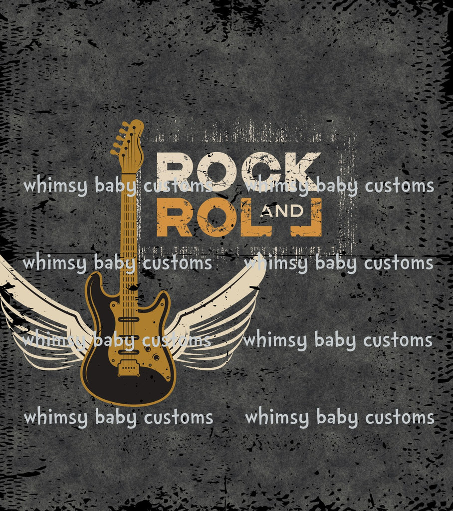 379 Child Panel Rock and Roll Guitar on Grunge Black