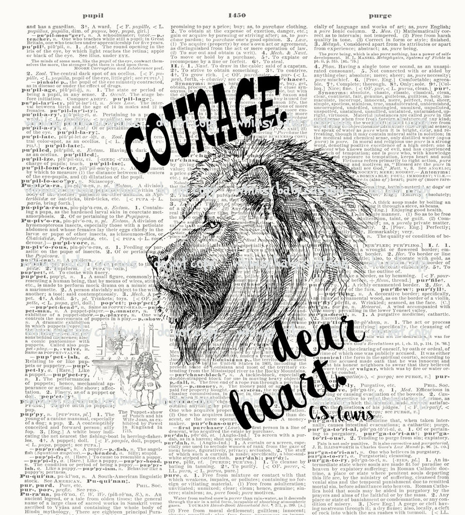 C022 Child Panel Narnia Aslan - Courage Dear Heart