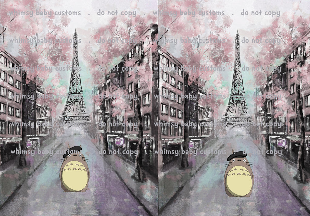 Cityscape T with Cherry Blossoms in Paris