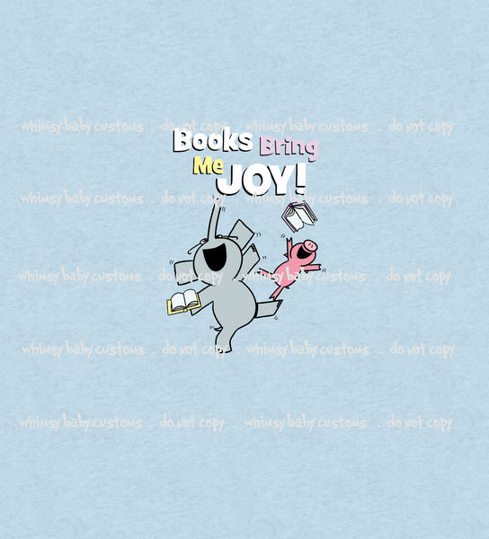 873 Child Panel Elephant and Piggy Books Bring Me Joy ON CL