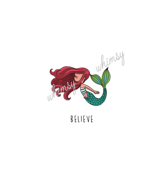 513 Believe Mermaid Child Panel (Redhead)