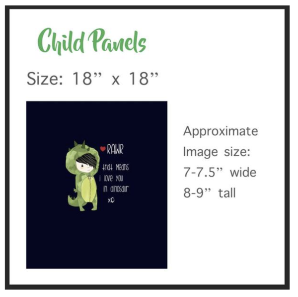 618H Wild Child Bear and Trees Child Panel (on HEATHER GREY)