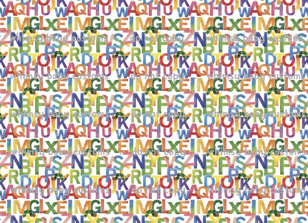 Fabric HC Alphabet (Small Scale) On White