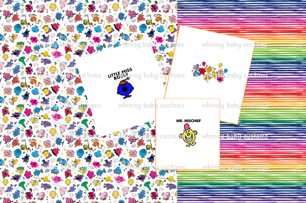 Mr. Men and Little Miss Half and Half Fabric