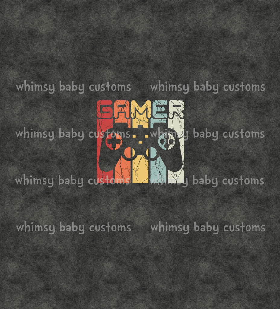 377 Child Panel Retro Gamer Controller on Retro Grunge Grey