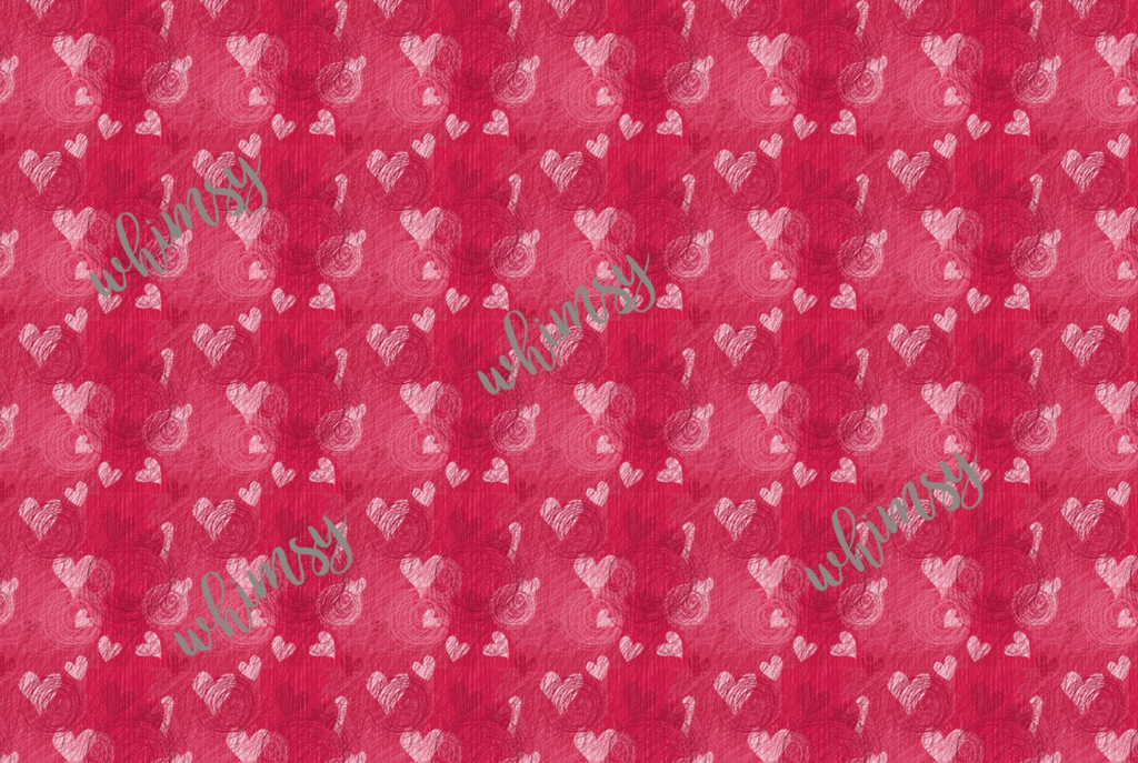Valentine's Hearts and Swirls Fabric