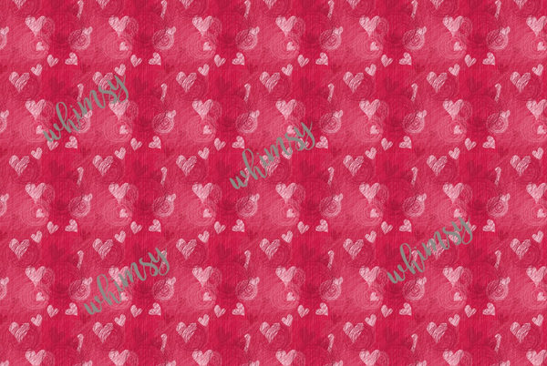 Valentine's Hearts and Swirls Fabric