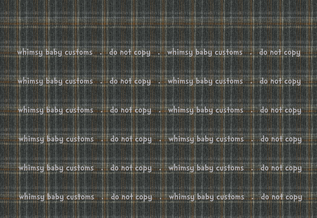 Grey and Mustard Tartan Plaid Fabric - French Terry