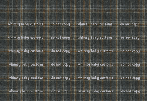 Grey and Mustard Tartan Plaid Fabric - French Terry