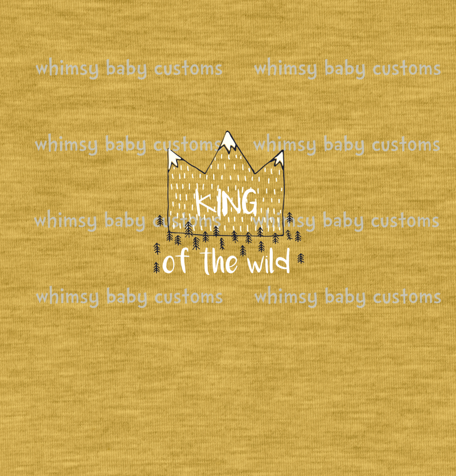 305 Child Panel King of the Wild on Faux Heather Mustard