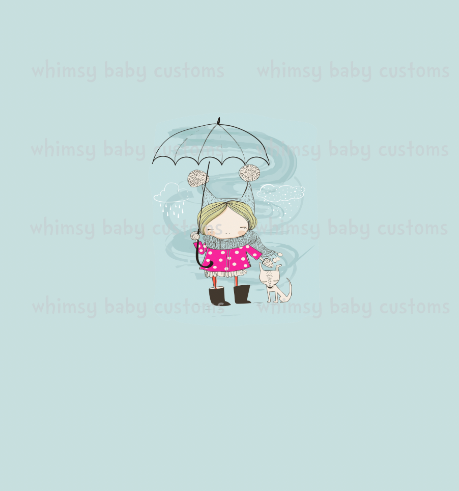 362 Woodland Girl with Umbrella Child Panel