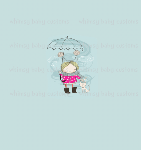362 Woodland Girl with Umbrella Child Panel