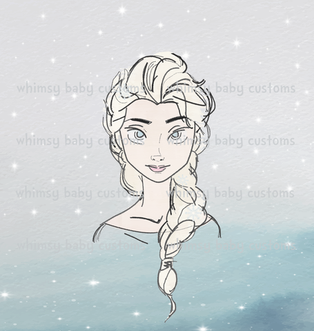 C250 Cold Sisters 2: Hand Drawn Ice Queen Child Panel (Cotton Lycra)