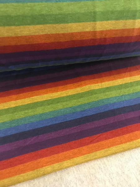 Fabric Classic Rainbow Stripes On Heather